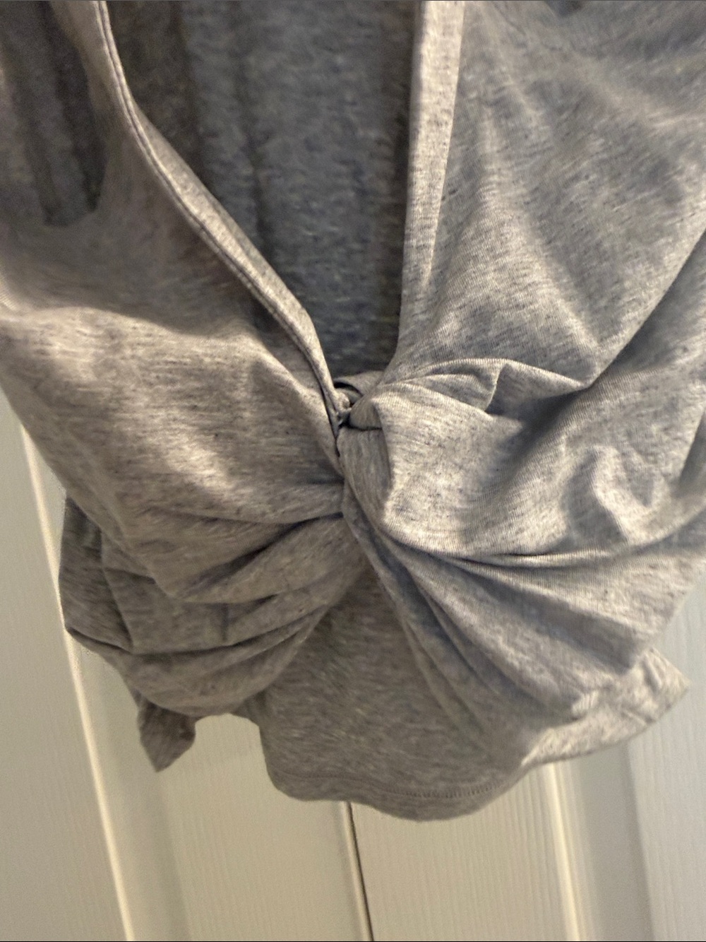Grey Twist-Back Racer Tank Top - Picture 4 of 4